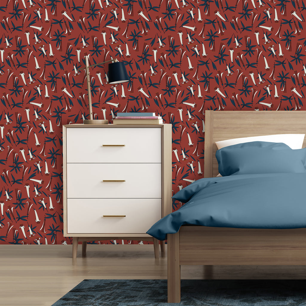 Fox and Roses; non-woven; wallpaper; wall paper; Caramel and Sun; French; Dubai; United Arab Emirates; UAE; New; Best design; unique style; waterproof; water proof