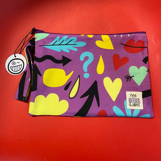 Flat Pouch <br/> Bubbles Purple
