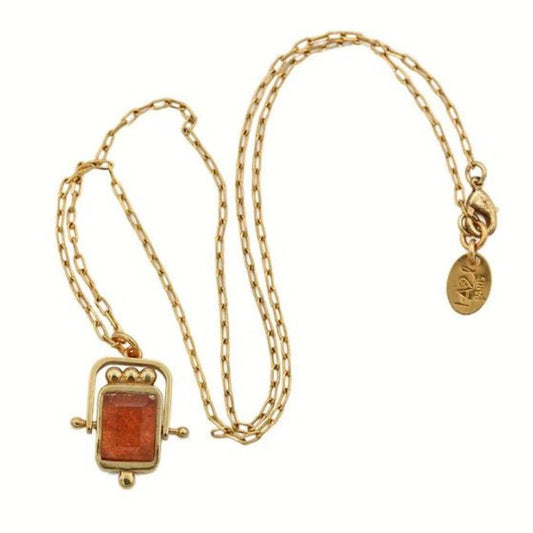 Sacha Pivot Force Necklace <br/> Strawberry Quartz