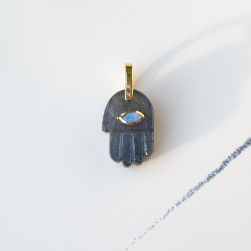 Hamsa Pendant <br/> Labradorite