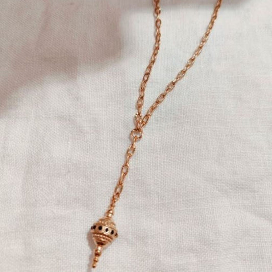 Golden Necklace <br/> Black Pendant 50cm