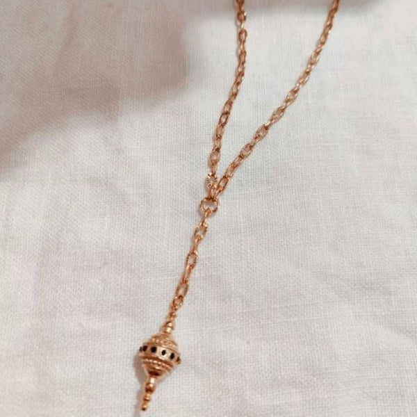 Golden Necklace <br/> Black Pendant 50cm