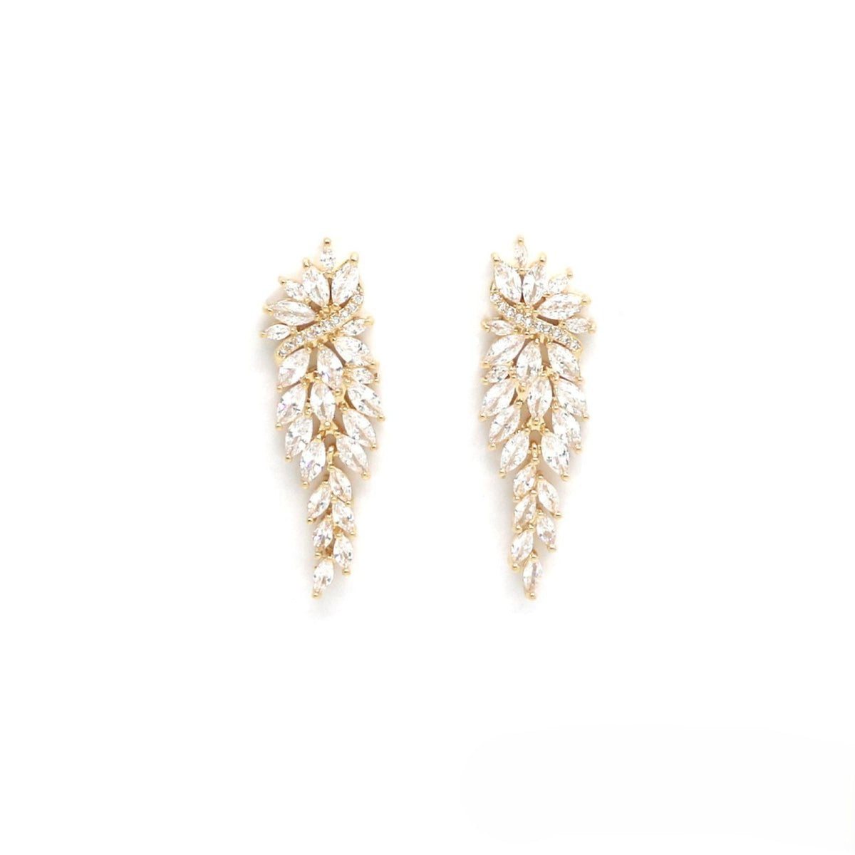 Ear-Cuff Style Earrings <br/> White Rhinestones