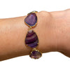 Chain Bracelet <br/> w/ 7 Ovaloid Stones <br/> Flourite