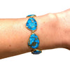 Chain Bracelet <br/> w/ 7 Ovaloid Stones <br/> Mohave Turquoise