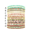 Beaded Stone <br/> Link Bracelet <br/> w/ Oval Rhinestones D