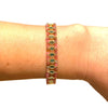 Beaded Stone <br/> Link Bracelet <br/> w/ Oval Rhinestones G
