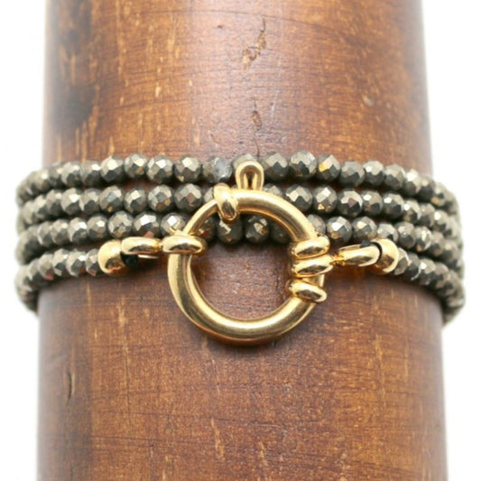 4mm Pyrite <br/> Buoy Clasp Necklace