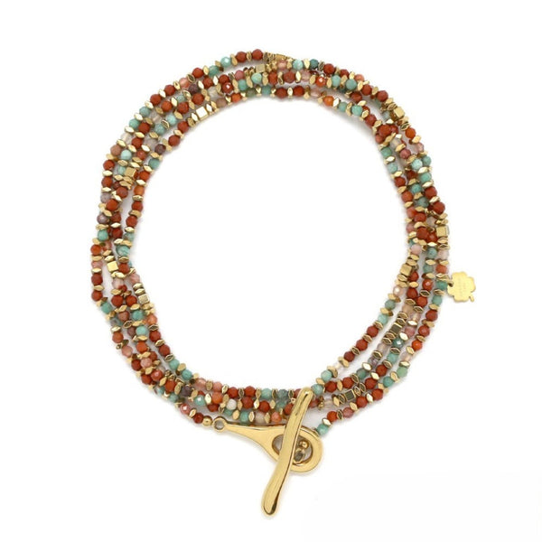 Necklace/Bracelet <br/> Oval T-Shaped Clasp <br/> Multistone