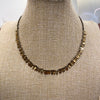 Pearl Necklace <br/> with Golden Lines and Stones - A