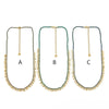Pearl Necklace <br/> with Golden Lines and Stones - A