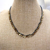 Pearl Necklace <br/> with Golden Lines and Stones - C