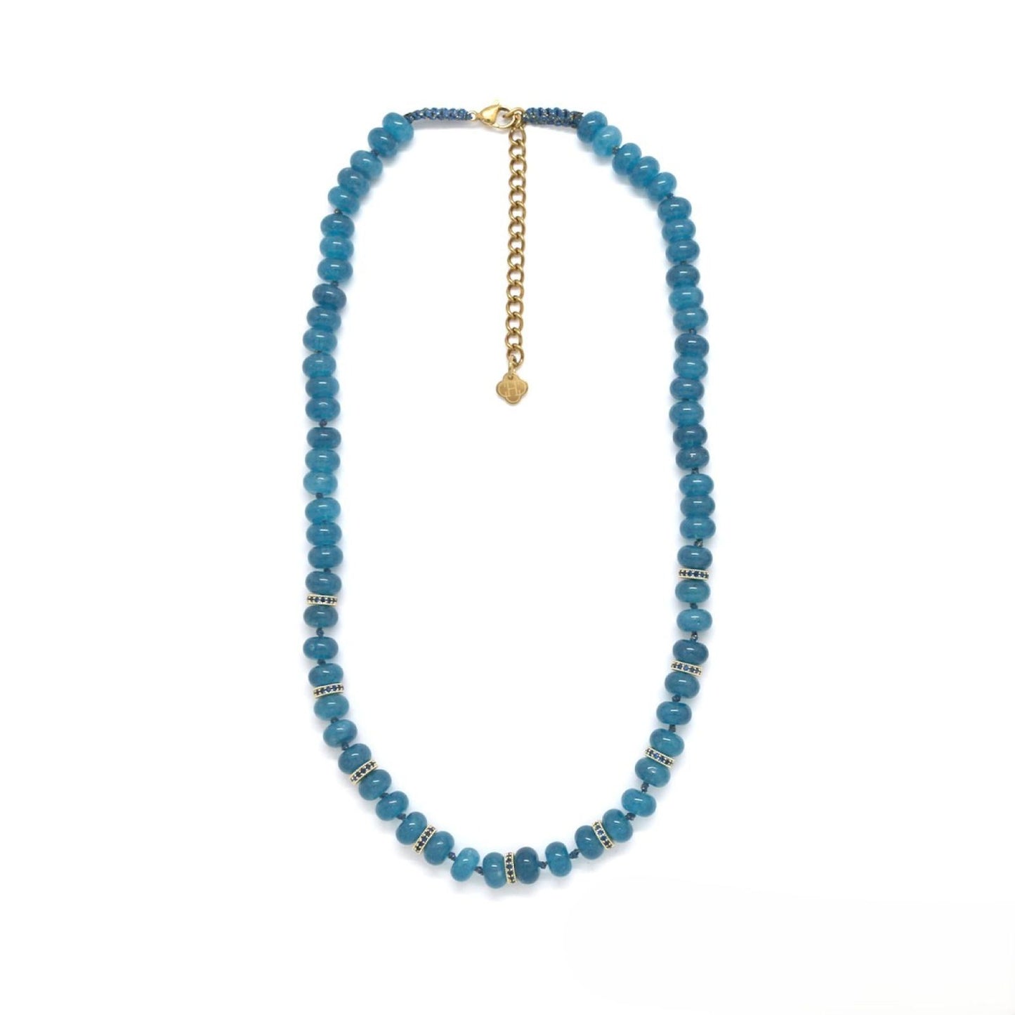 Rondelle Necklace <br/> w/ Stones & Rhinestones Apatite