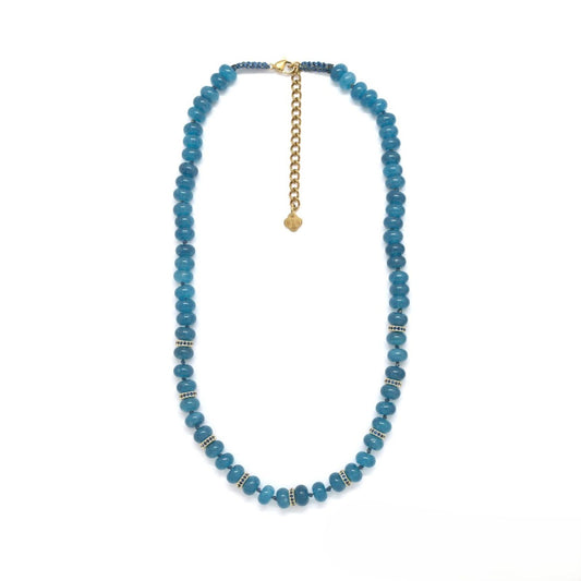 Rondelle Necklace <br/> w/ Stones & Rhinestones Apatite