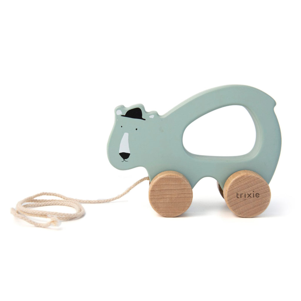 Wooden Pull Along Toy <br/> Mr. Polar Bear