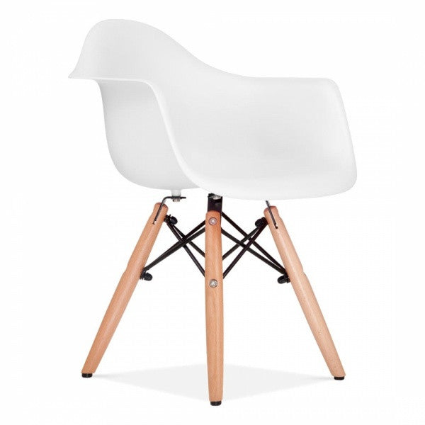 scandinavian armchair in white