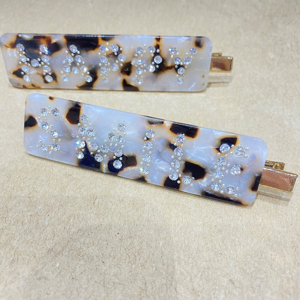 Hair Clip <br/> Tortoise Shell <br/> White