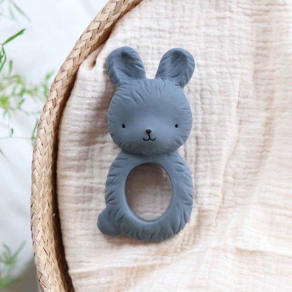 Charcoal Bunny teething ring.