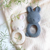Different color bunny teething ring.