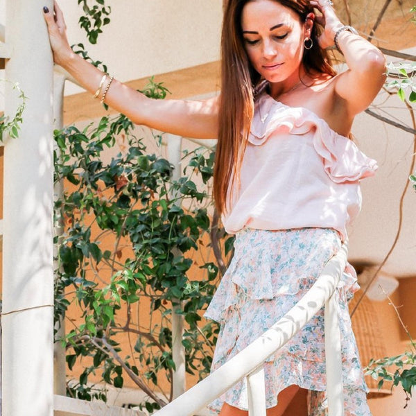 Amelie <br/> Skirt Triple Fly <br/> Floral Orange Green