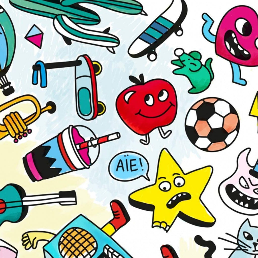 Cool and cute coloring poster.