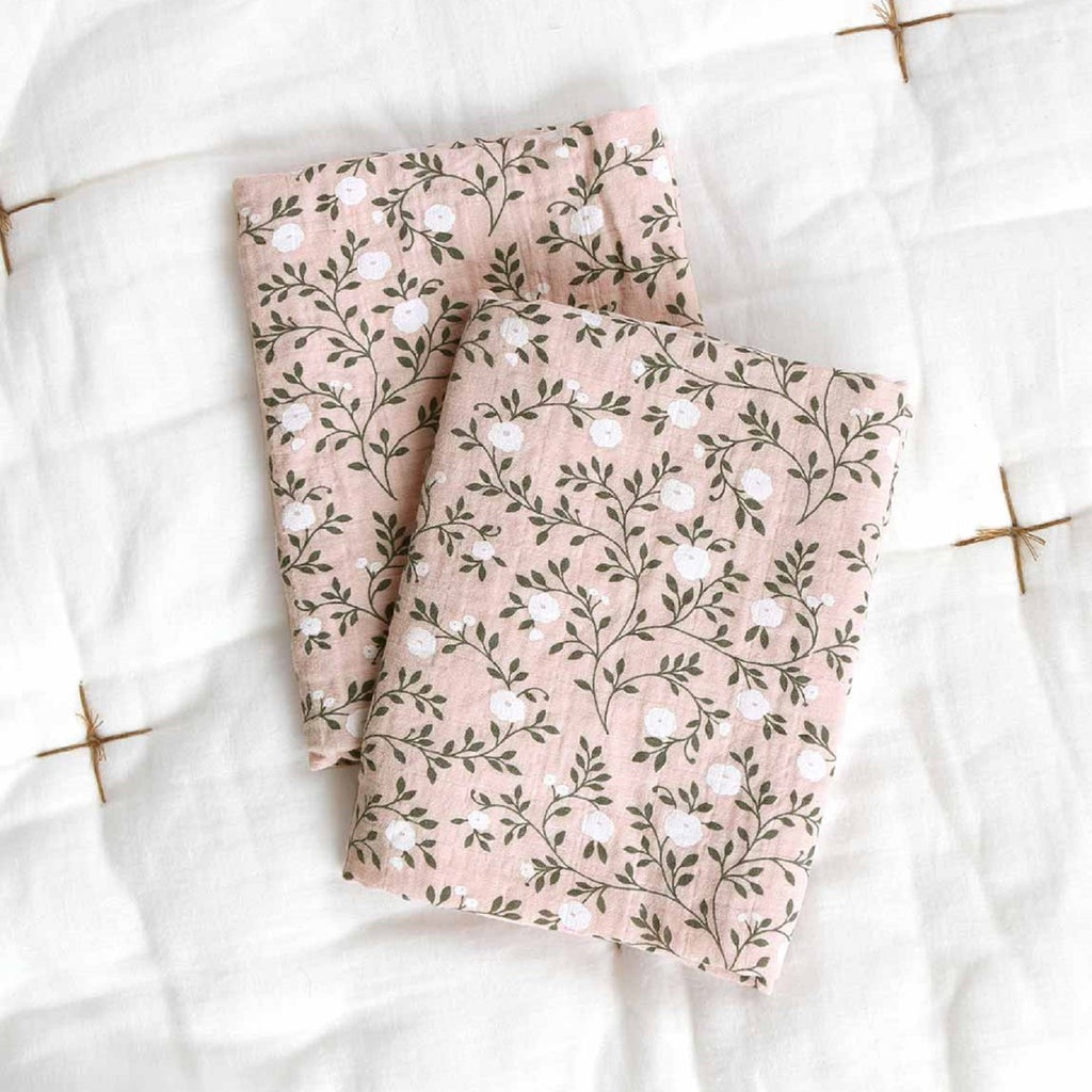 Blossom Dusty Pink Set of 2 Muslin Cloth