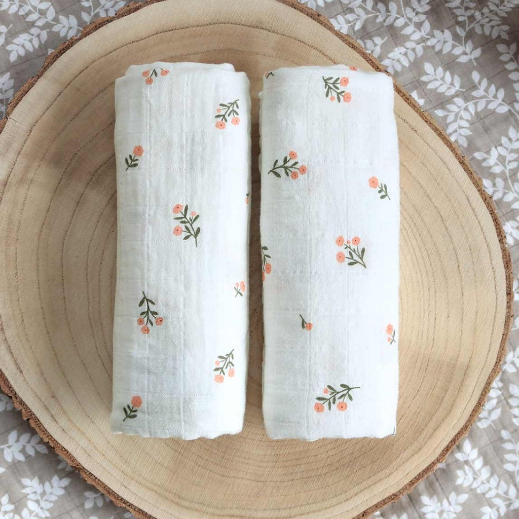 Little Flowers Set of 2 Muslin Cloth