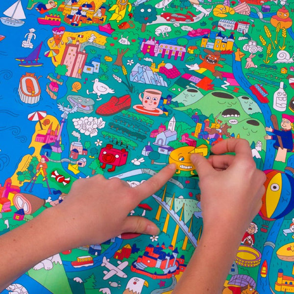 Stickers and coloring poster.
