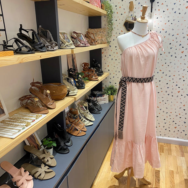 Zara <br/> One Shoulder Dress <br/> Crepon Pink