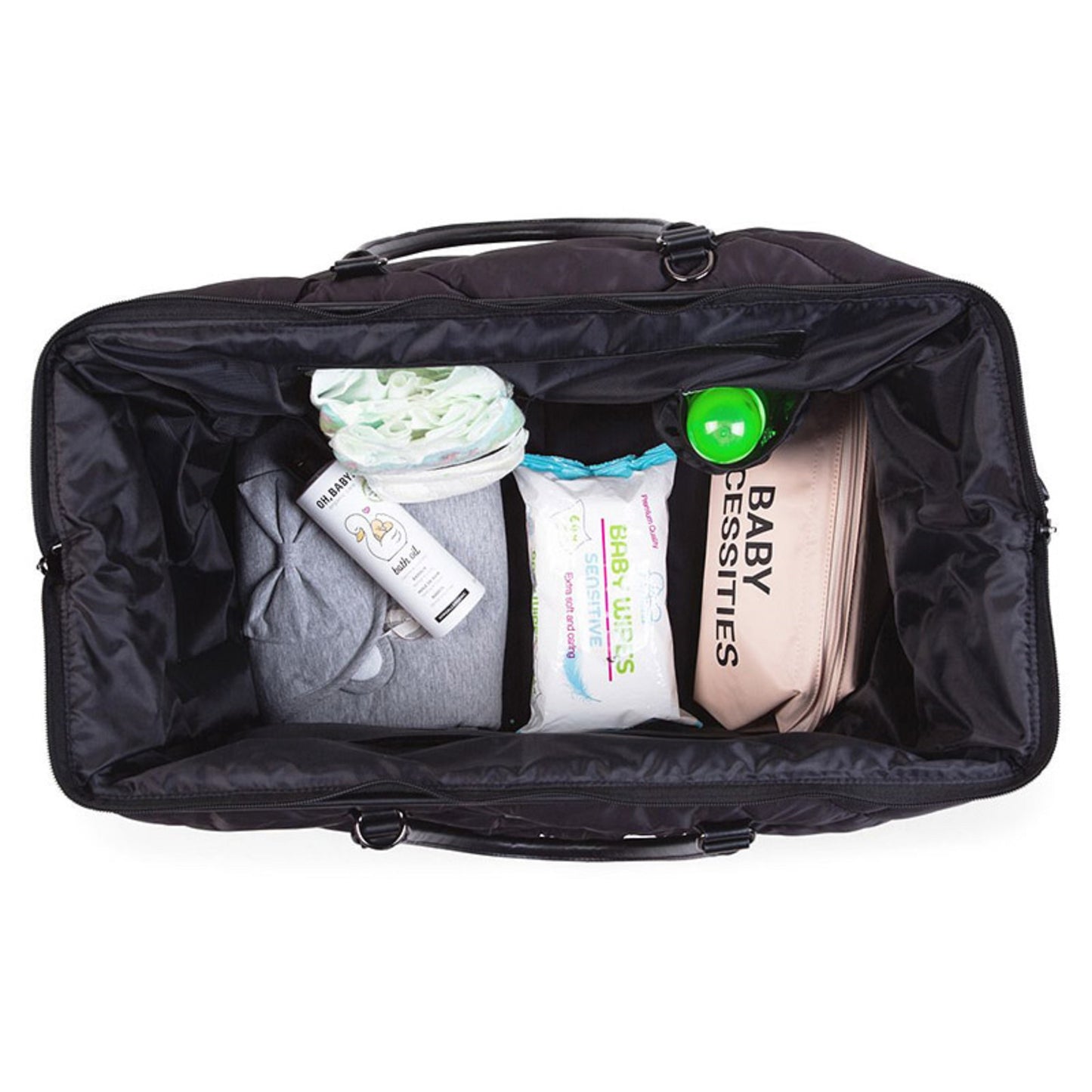 Different compartments and elastic bands keep the bag tidy easily