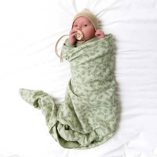 Leaves Sage XL Muslin Cloth