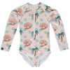 Pearls and Palm Swimsuit for girls.