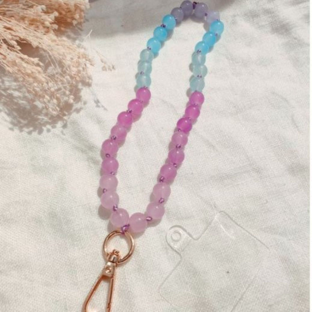 Phone Bracelet <br/> Purple Multi Glass Bead