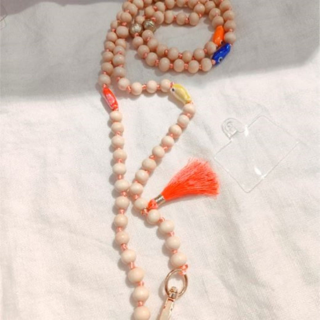 Phone and Bag Strap <br/> Beige Beads