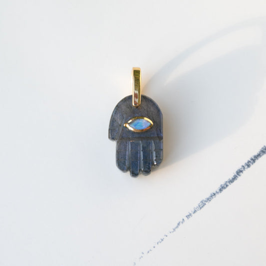 Hamsa Pendant <br/> Labradorite