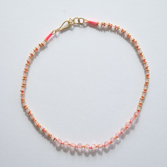 Risha Neon Necklace <br/> Rose Quartz