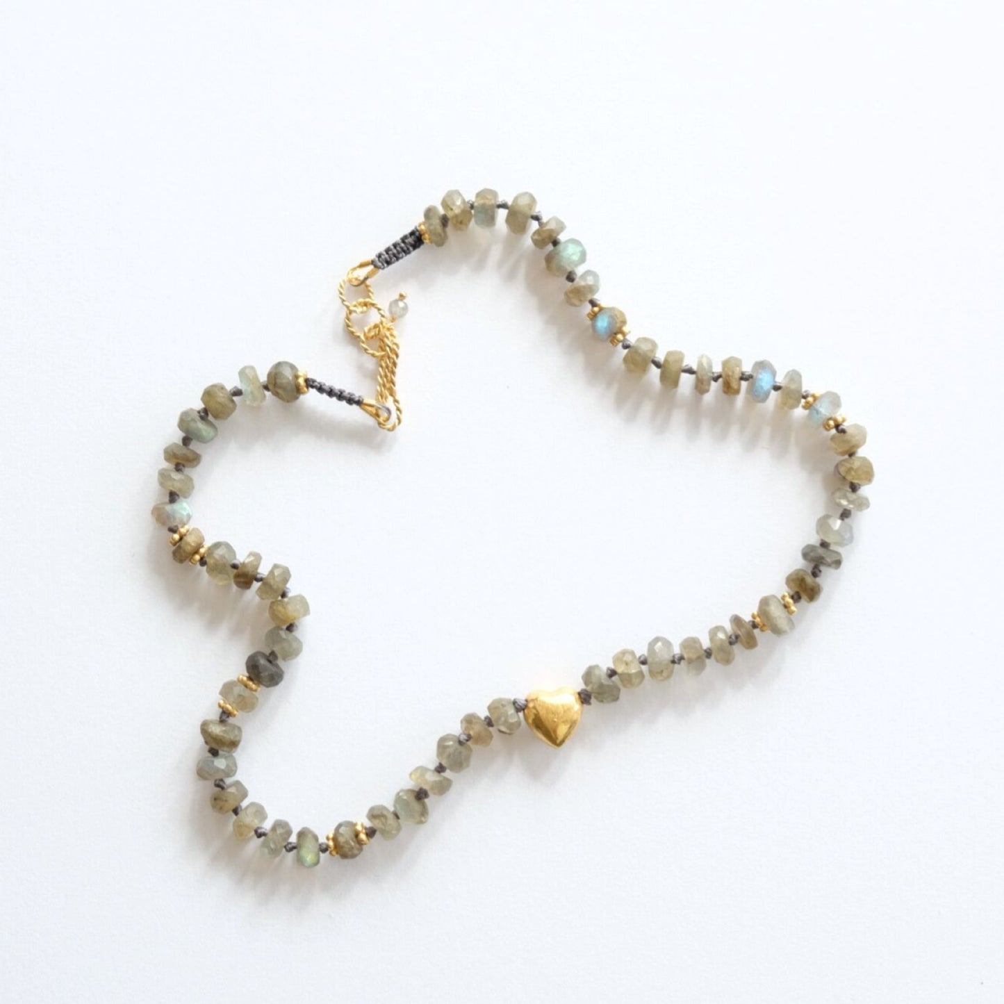 Visna Small Heart <br/> S Necklace Labradorite