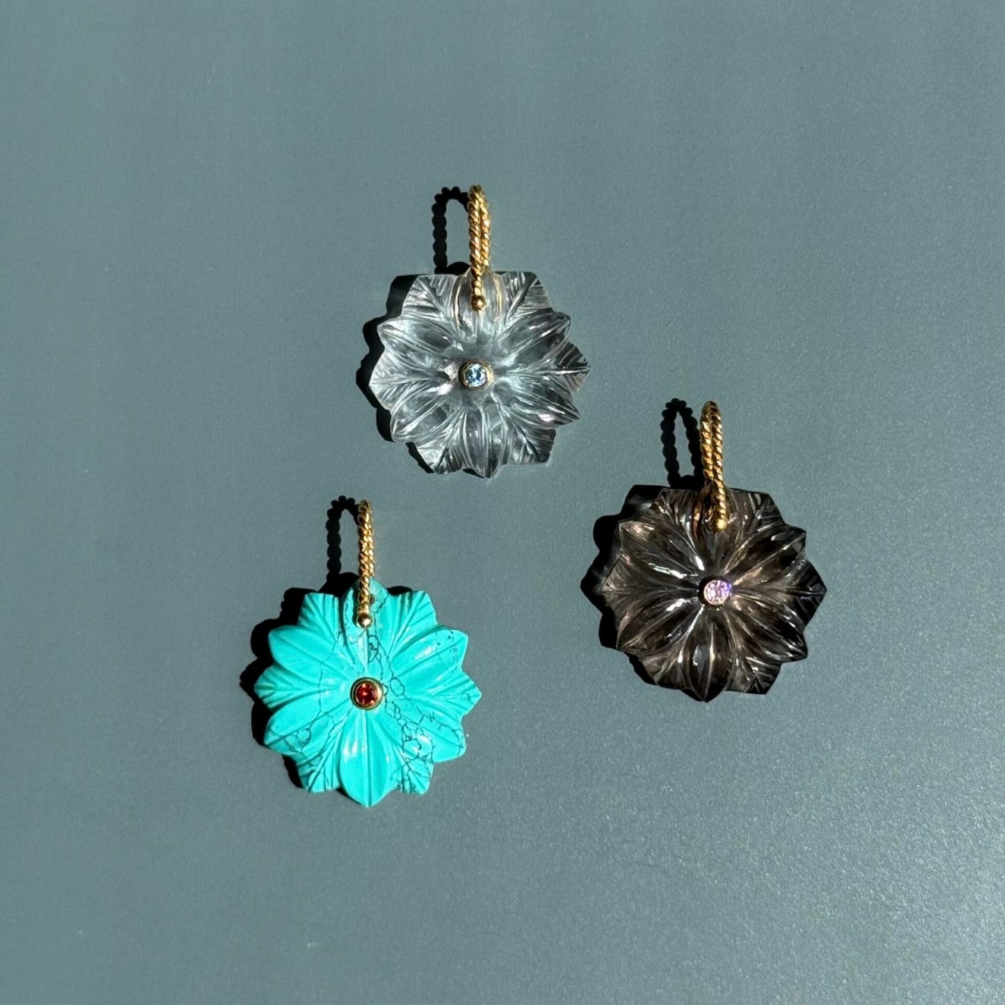 Flower Pendant <br/> Smokey Quartz