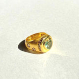 Cosmos Heart Ring <br/> Green Amethyst - Size 6