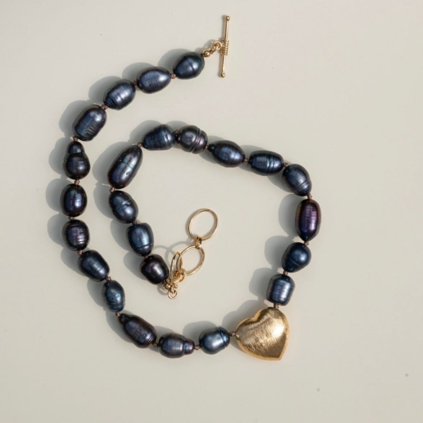 Orissa Heart Necklace <br/> Black Pearl
