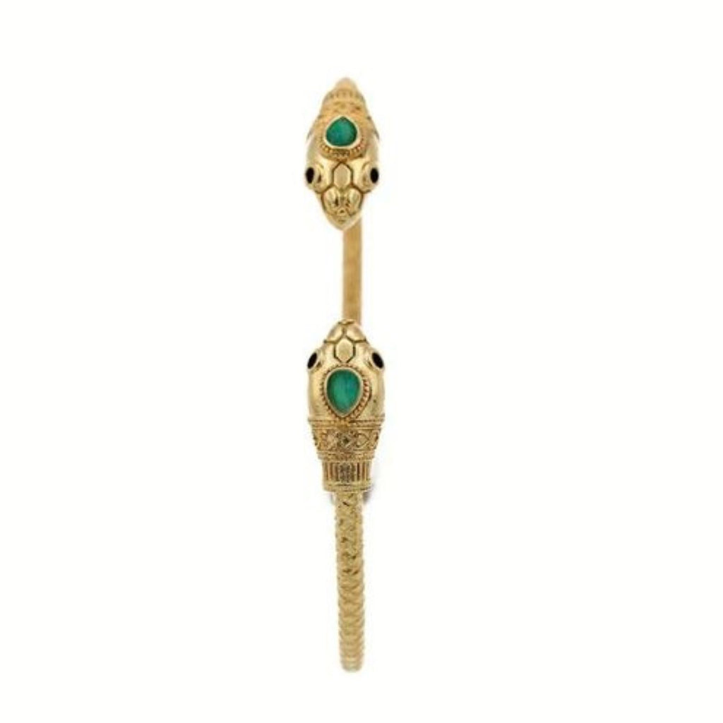 Double-Headed <br/> Sissi Bangle <br/> Green Agate