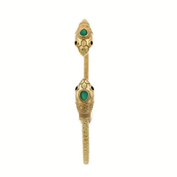 Double-Headed <br/> Sissi Bangle <br/> Green Agate