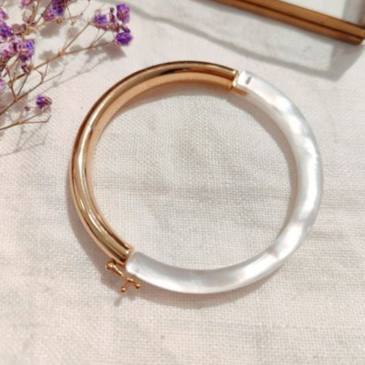 Bangle Half Resin <br/> White Golden