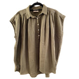 Nadia <br/> Crepon Short Sleeve <br/> Khaki