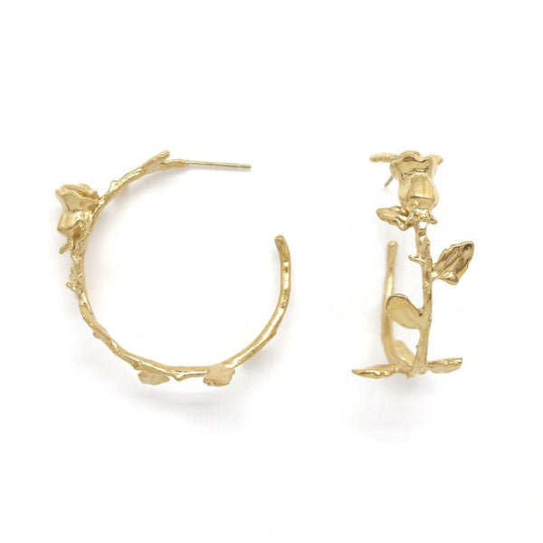 Rose Gold Round <br/> Open Hoop Earrings