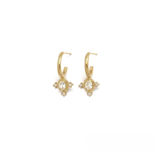 Mini Rhinestone Cross Earrings