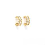 Mini Rhinestone <br/> Hoop Earrings Flowers