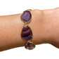 Chain Bracelet <br/> w/ 7 Ovaloid Stones <br/> Flourite