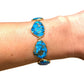 Chain Bracelet w/ 7 Ovaloid Stones <br/> Mohave Turquoise