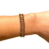 Beaded Stone <br/> Link Bracelet <br/> w/ Oval Rhinestones H